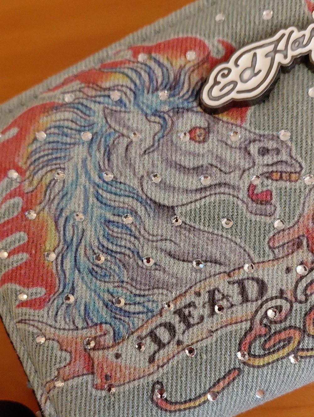 Ed Hardy Lt Blue Zip Wallet NWT Cute